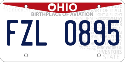 OH license plate FZL0895