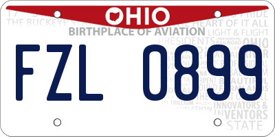 OH license plate FZL0899