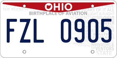OH license plate FZL0905