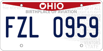 OH license plate FZL0959