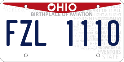 OH license plate FZL1110
