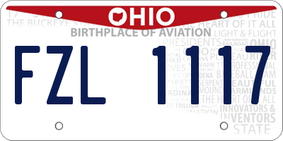 OH license plate FZL1117
