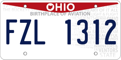 OH license plate FZL1312