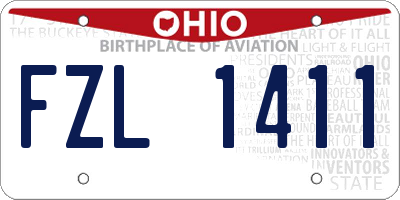 OH license plate FZL1411