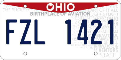 OH license plate FZL1421