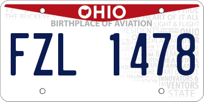 OH license plate FZL1478