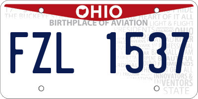 OH license plate FZL1537