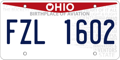 OH license plate FZL1602
