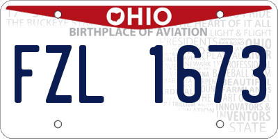 OH license plate FZL1673