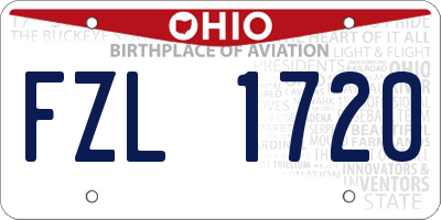 OH license plate FZL1720