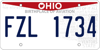 OH license plate FZL1734