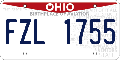 OH license plate FZL1755