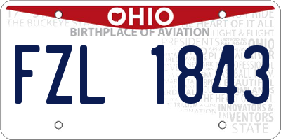 OH license plate FZL1843