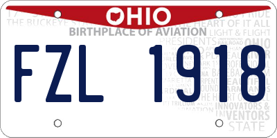 OH license plate FZL1918