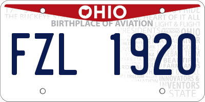 OH license plate FZL1920