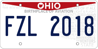 OH license plate FZL2018