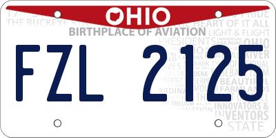 OH license plate FZL2125