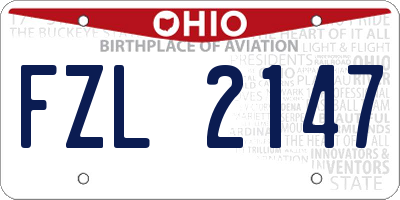 OH license plate FZL2147