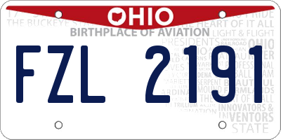 OH license plate FZL2191