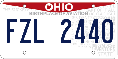 OH license plate FZL2440