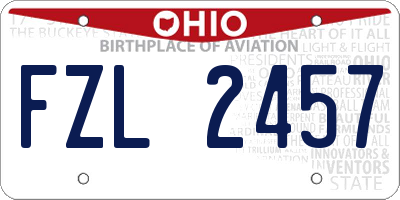 OH license plate FZL2457