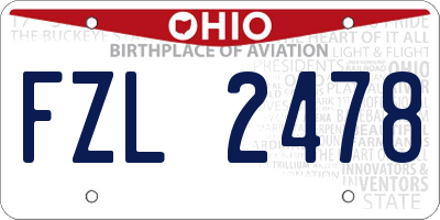OH license plate FZL2478