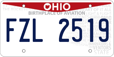 OH license plate FZL2519
