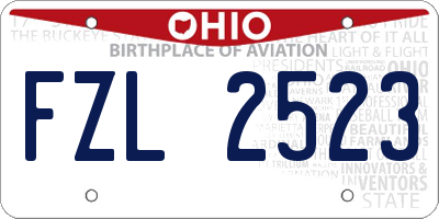 OH license plate FZL2523