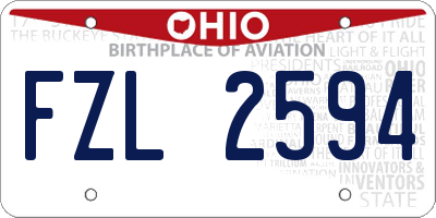 OH license plate FZL2594
