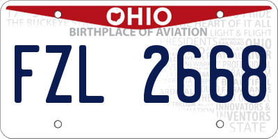 OH license plate FZL2668