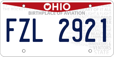 OH license plate FZL2921