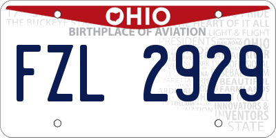 OH license plate FZL2929