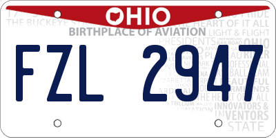 OH license plate FZL2947