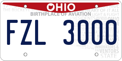 OH license plate FZL3000