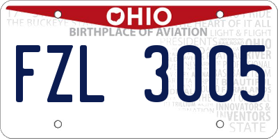 OH license plate FZL3005