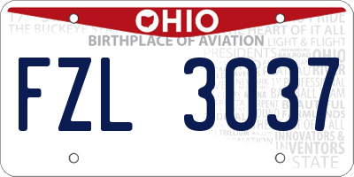 OH license plate FZL3037