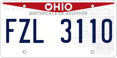 OH license plate FZL3110