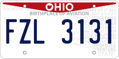 OH license plate FZL3131