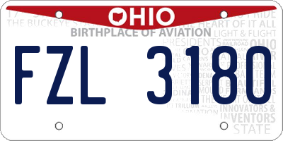 OH license plate FZL3180
