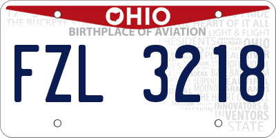 OH license plate FZL3218