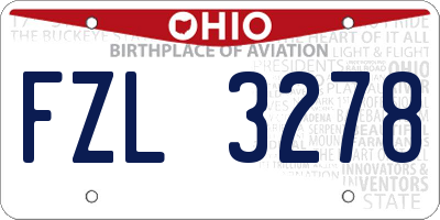 OH license plate FZL3278