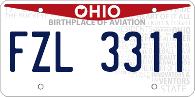 OH license plate FZL3311