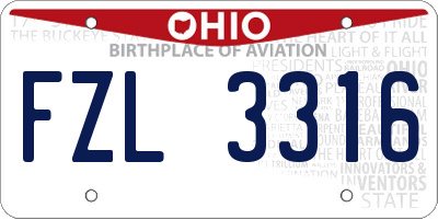 OH license plate FZL3316