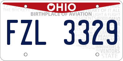 OH license plate FZL3329