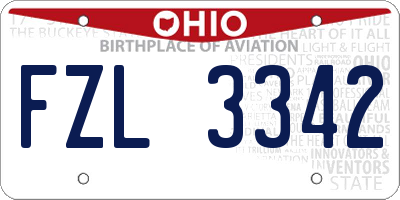 OH license plate FZL3342