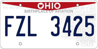 OH license plate FZL3425