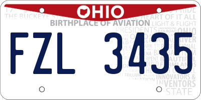 OH license plate FZL3435