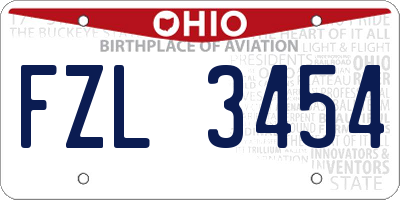 OH license plate FZL3454