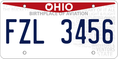 OH license plate FZL3456