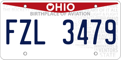 OH license plate FZL3479